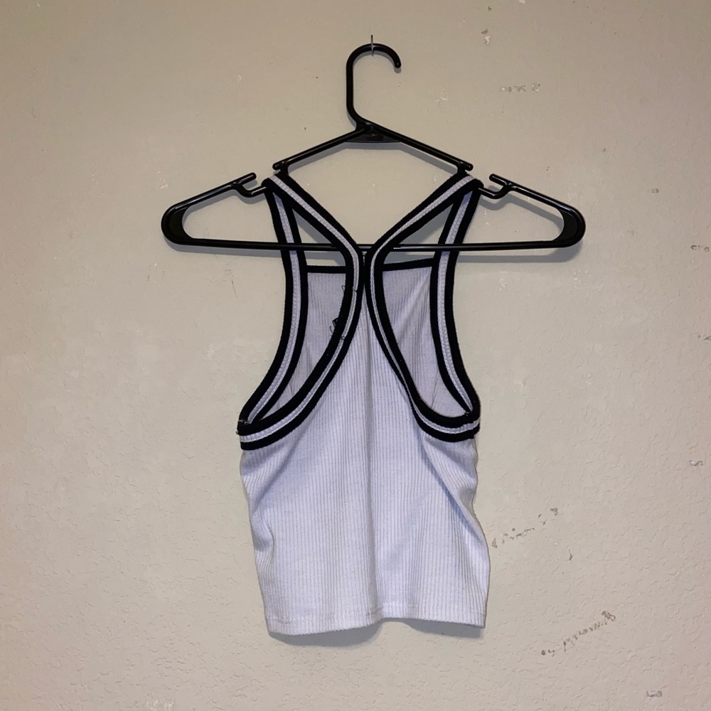 white and black tank